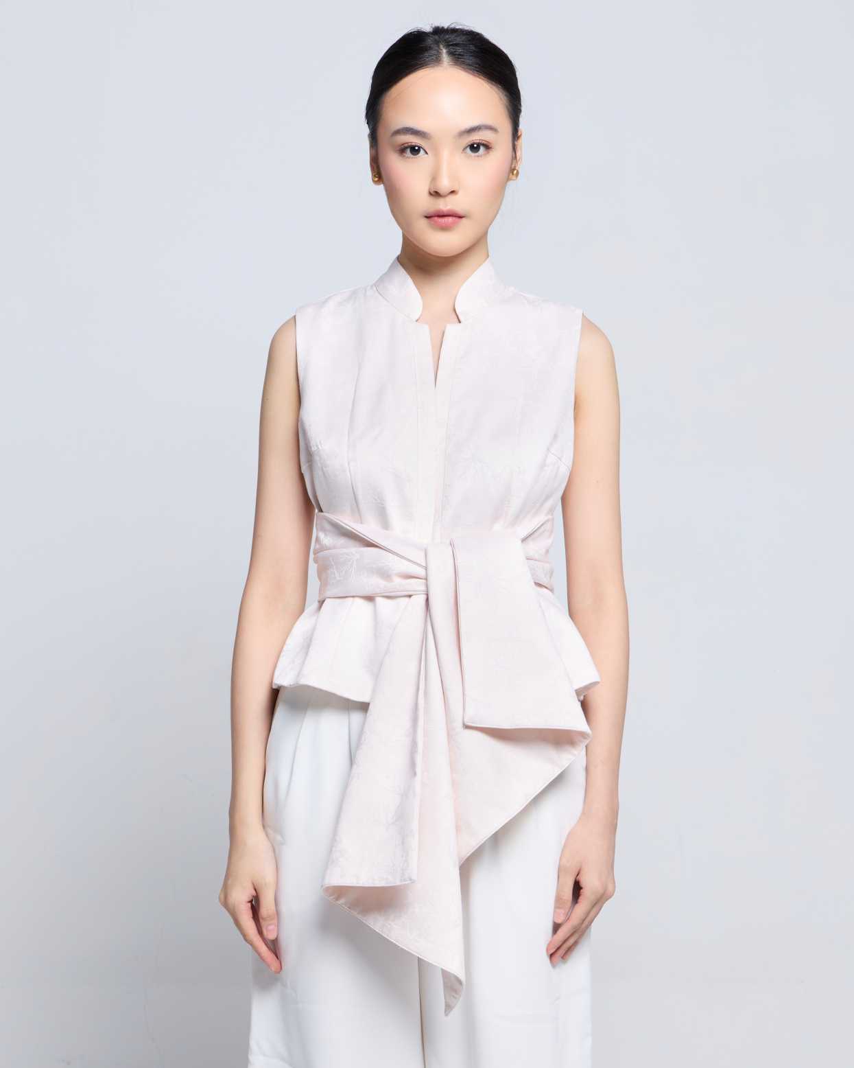 White Saina Jacquard Top